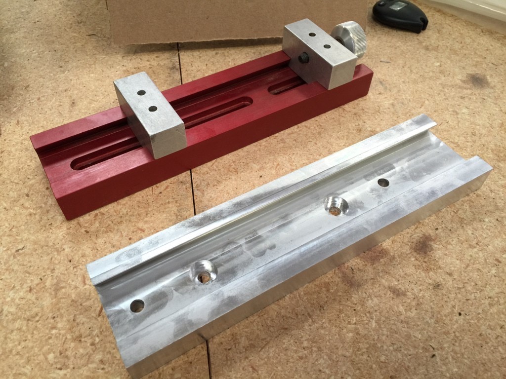 The first 'real' part we cut- the base for our Nomad Vise